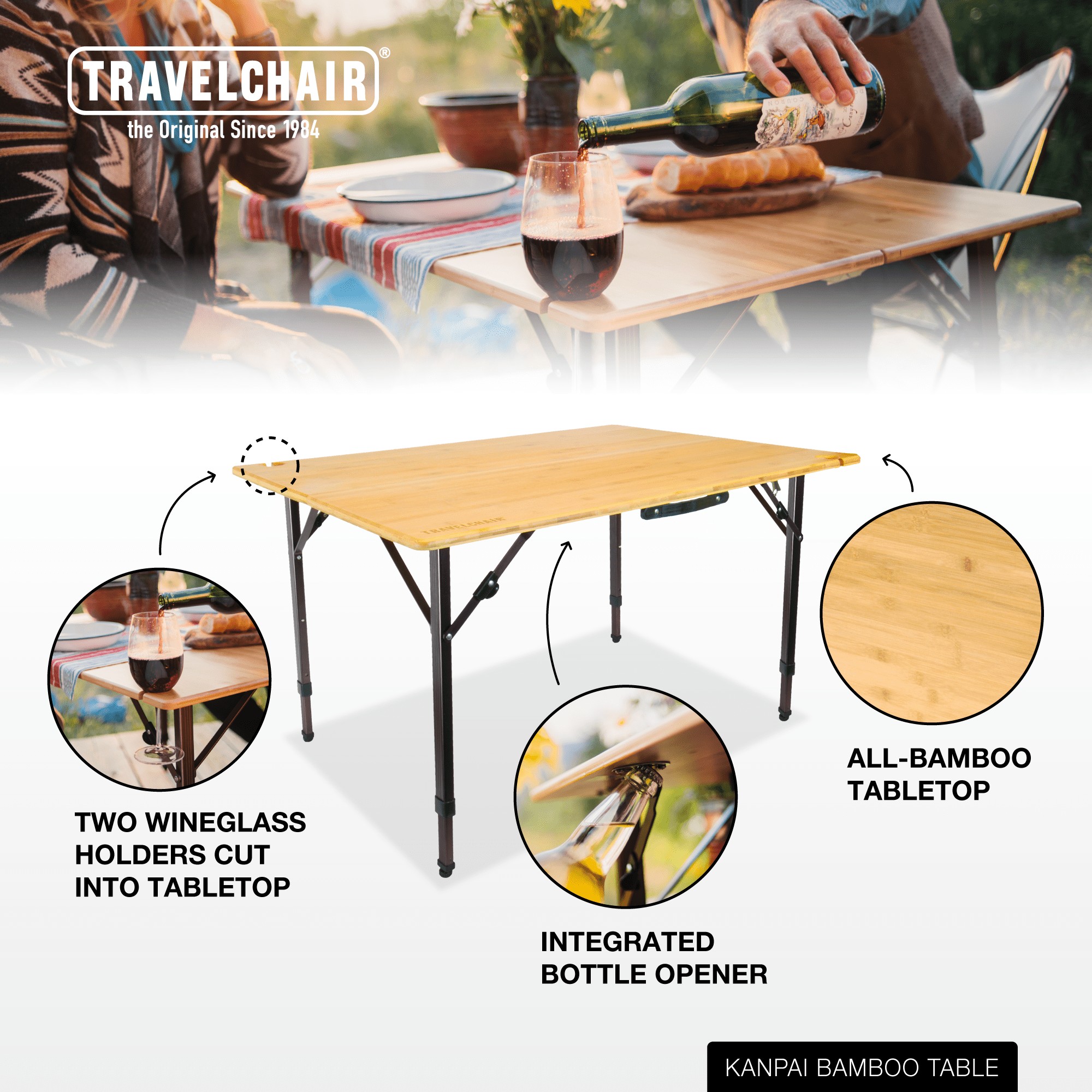 Kanpai Bamboo Table - Travel Chair